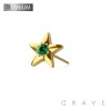 IMPLANT GRADE TITANIUM THREADLESS PUSH IN EMERALD CENTER CZ STAR TOP PART